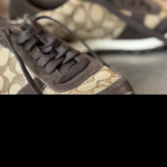 New Coach Women’s Signature Jacquard Leather Suede Designer Running Sneakers - Picture 7 of 13